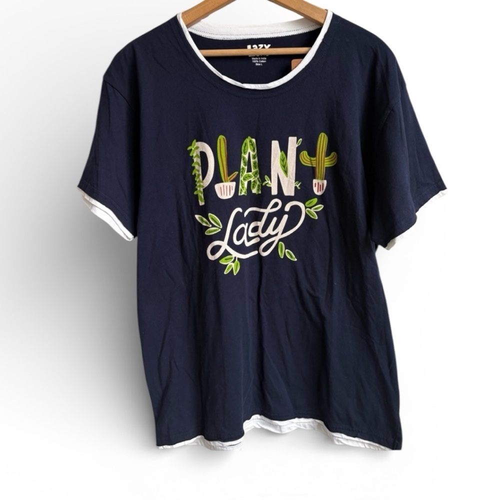LAZY ONE Plant Lady Women's Regular Fit PJ Tee Large NEW